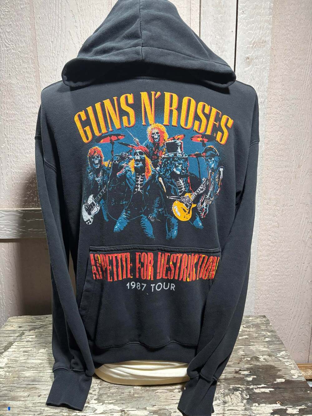 Guns and Roses Black Sweatshirt Small Oversized Appetite for Destruction hoodie